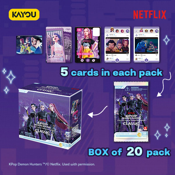 KAYOU KPop Demon Hunters-Collectible Trading Cards-Classic Edition-001-NA Buy 2 Boxes Get 1 Free PR Card