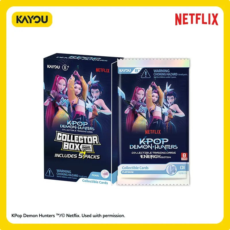 KAYOU Kpop Demon Hunters Collectible Trading Cards Energy Edition - Collector Box 5 Packs