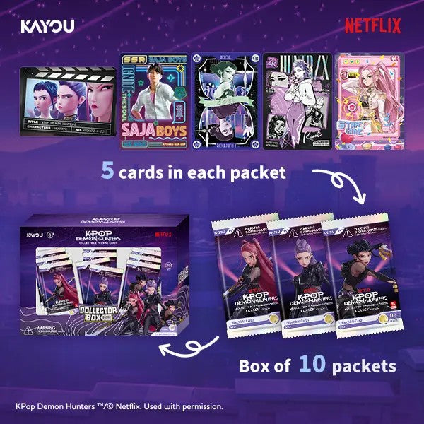 [Pre-Order] KPop Demon Hunters-Collectible Trading Cards-Classic Edition-Collector Box(10 packs)-002A