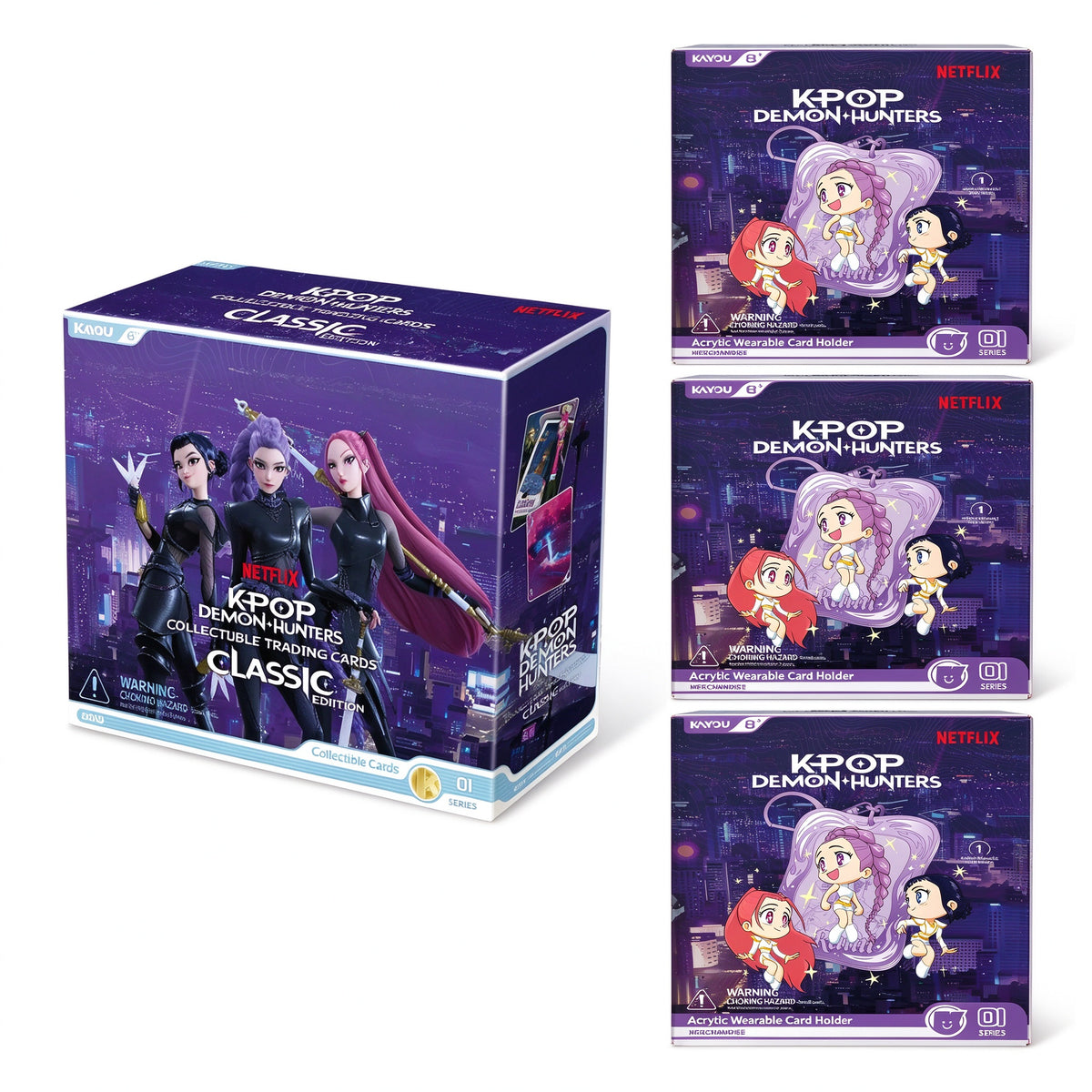 KAYOU KPop Demon Hunters Classic Edition Display Box + Acrylic Wearable Card Holder Bundle